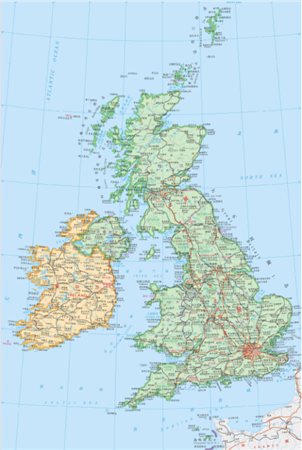 英国地图全图|英国地图高清中文版