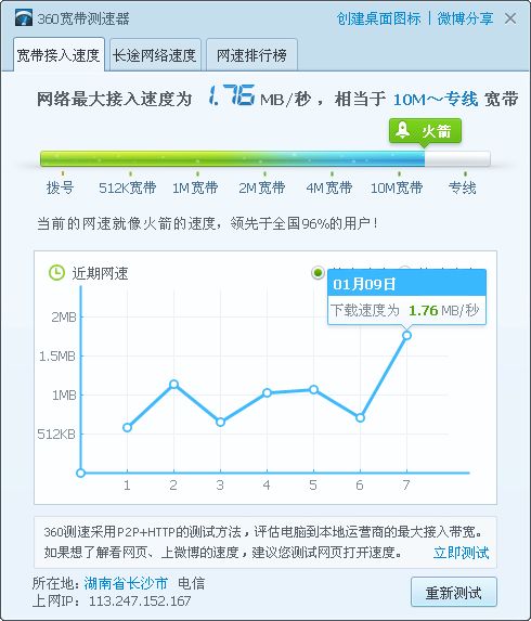 网络测速器在线测网速|360网络测速器