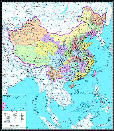 中国竖版地图
