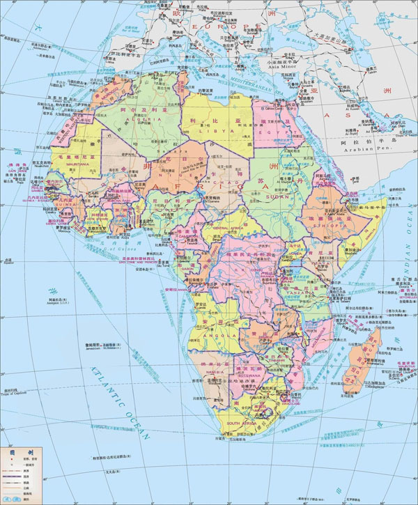 非洲地图|非洲地图高清中文版 全图版