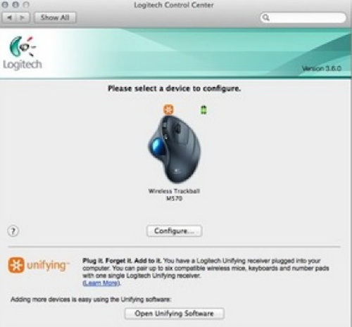 logitech control center