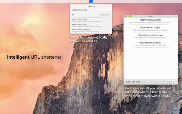 Short Menu  mac 