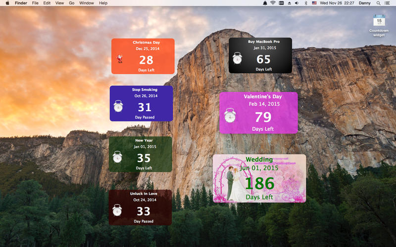 Countdown widget Mac