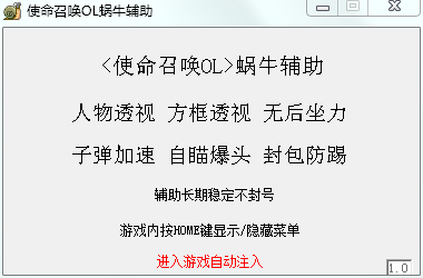 使命召唤OL蜗牛辅助
