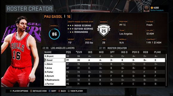 NBA2K16 08-09湖人名单