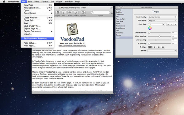VoodooPad Mac版