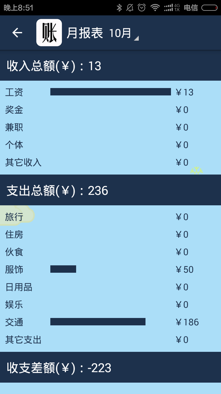 简易家庭记账本