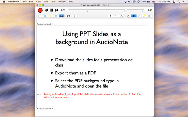 AudioNote for mac