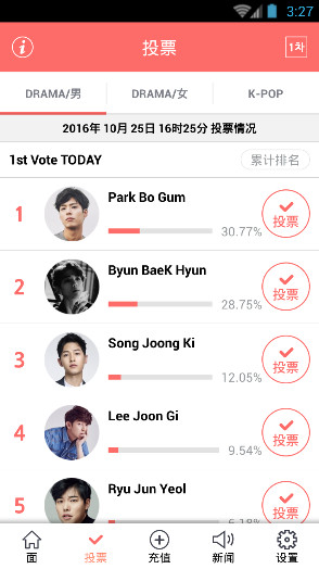 亚洲明星盛典投票