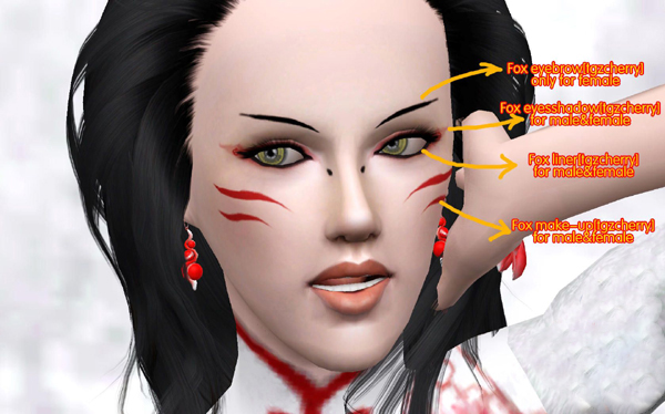模拟人生3狐妖面部化妆mod