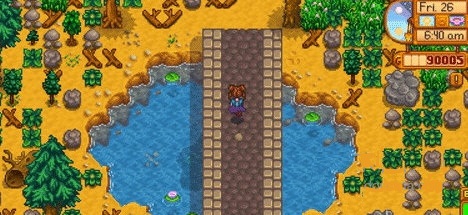 星露谷物语农场湖增添可行走大桥mod