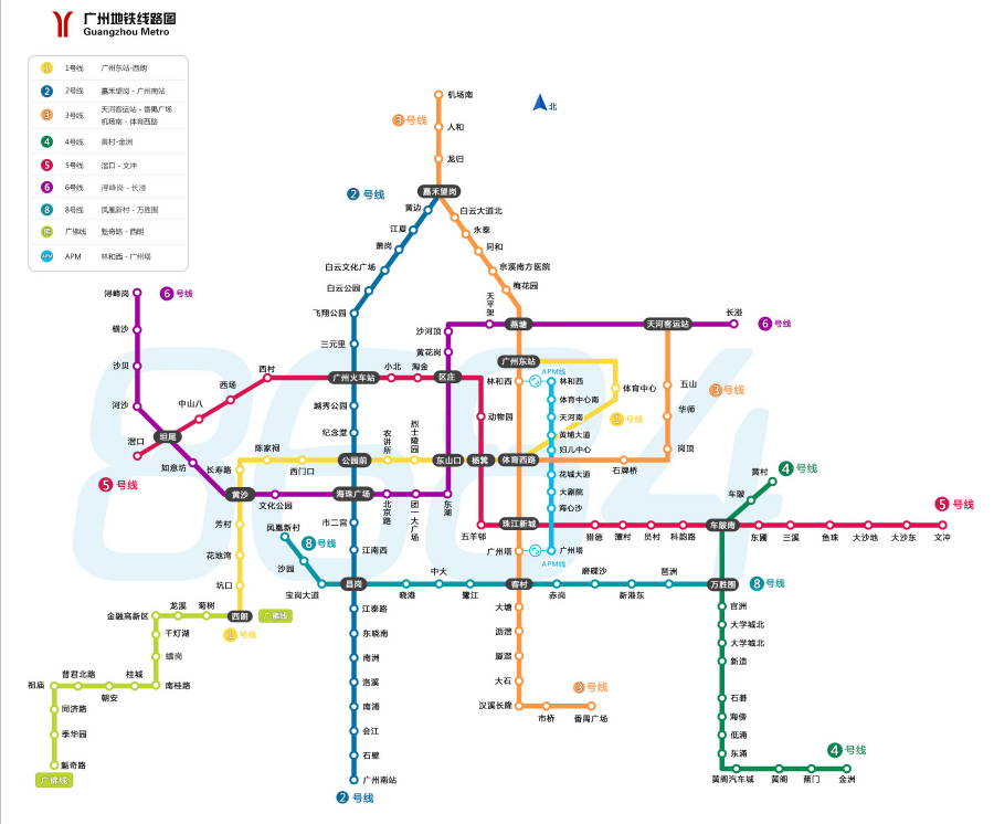 广州市地铁线路图