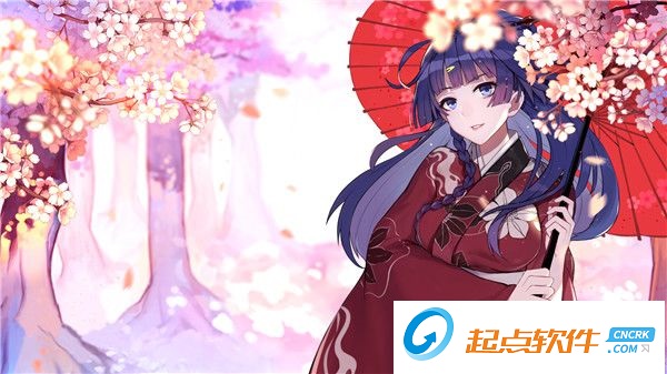 雷电芽衣和服樱花特效壁纸