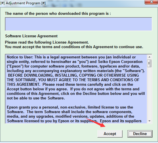 爱普生1500w打印机清零软件