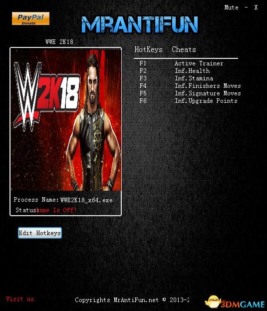 WWE2K18五项修改器下载 