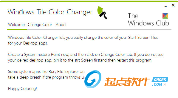 Windows Tile Color Changer