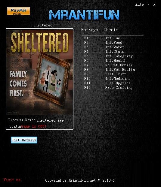 庇护所十二项修改器下载