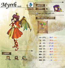 梅尔(ミルラ) 隐居于暗之树海,既非人类亦非魔族的龙人族少女。 虽然年龄已经超过800岁了,但仍然只是个性格单纯,乖巧而有些怕生的女孩。因为感受到了不祥的气息,为了传达大陆上发生异变的消息才出现在世人面前。 在战乱中和塞勒夫失散,丢失了化身必须的龙石,所幸被伊弗列姆所救,并在那之后就一直跟随伊弗列姆。