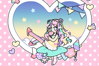 粉彩女孩