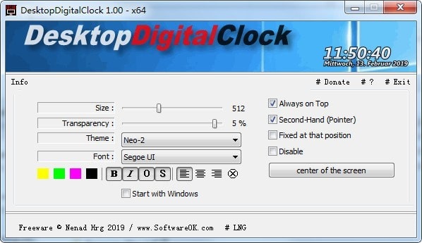 DesktopDigitalClock(桌面数字时钟)