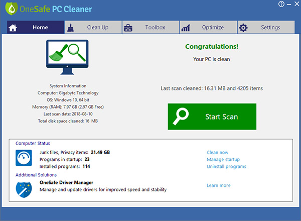 OneSafe PC Cleaner下载