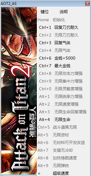 进击的巨人2最终之战二十一项修改器