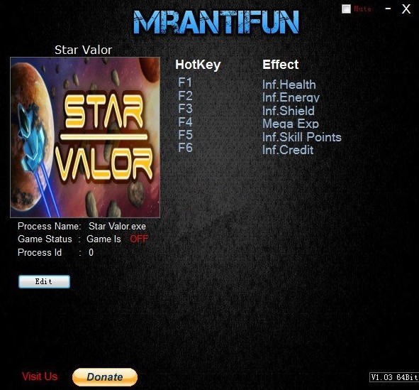 Star Valor六项修改器