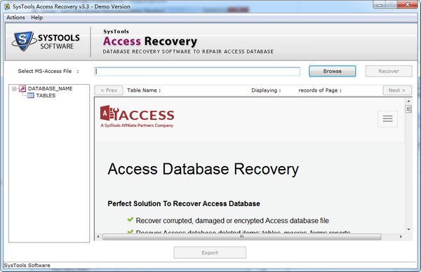 SysTools Access recovery