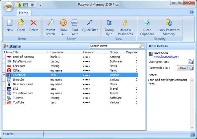 免费密码管理器(Password Memory) 5.1 官方中文版图2
