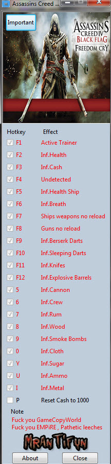 刺客信条4自由呐喊修改器下载+21 v1.0图1