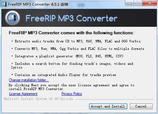 CD压成MP3(FreeRIP MP3 Converter Pro) v4.5.1.2 绿色简体中文注册版图1