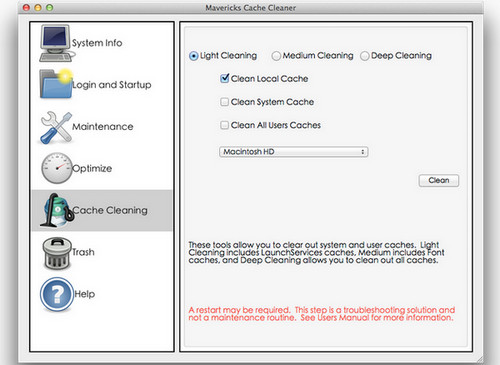 Mavericks Cache Cleaner for mac 9.0.4 官方版图2