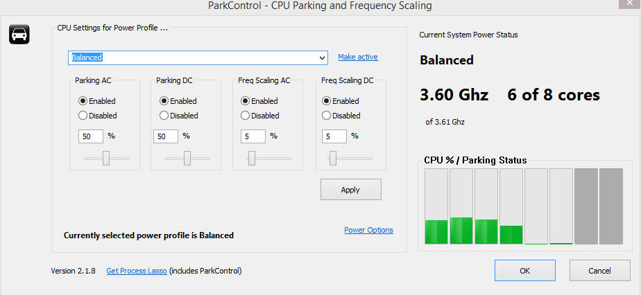 自定义Windows内核停车设置(ParkControl) 绿色版图1