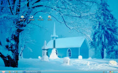 冬雪木屋电脑主题桌面