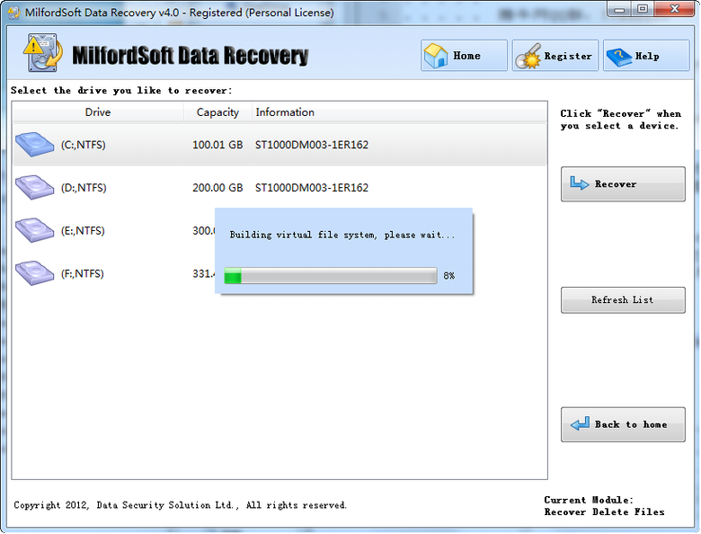 MilfordSoft Data Recovery 4.0 破解版图1