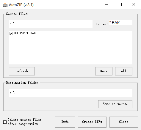 AutoZIP 2.1.0 官方版图1