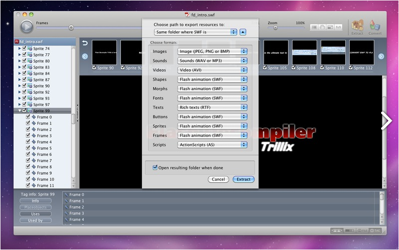 Flash Decompiler Trillix v5.3.1301 Mac版图1