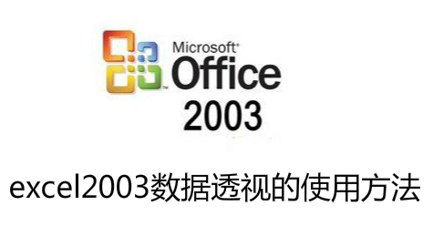 excel2003数据透视表怎么用