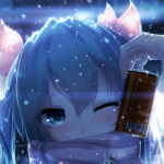 初音雪花散落壁纸