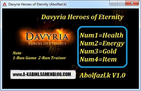 戴维利亚永恒的英雄修改器