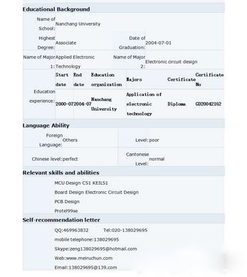 个人简历英文版模板合集 免费版图2
