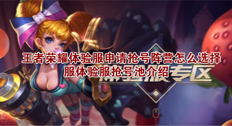 王者荣耀体验服申请抢号阵营怎么选择 服体验服抢号池介绍