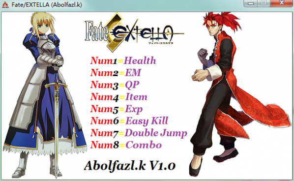 Fate/EXTELLA八项修改器