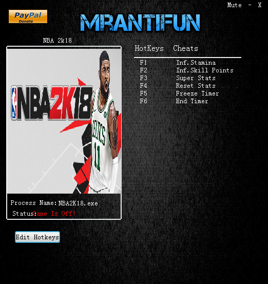 NBA2K18六项修改器 V1.0 免费版图1