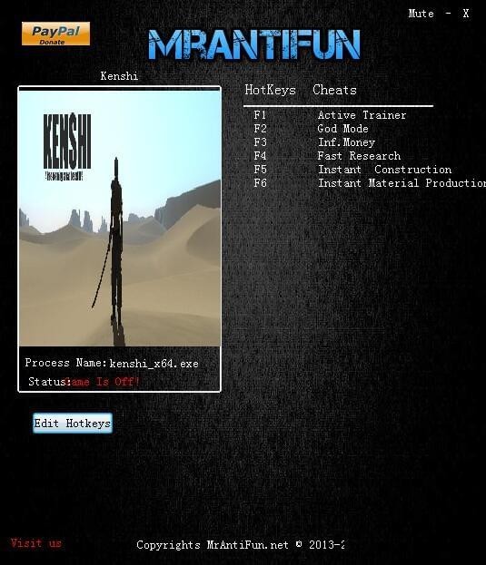 剑士Kenshi五项修改器下载 免费版图1