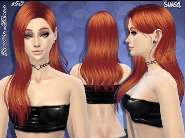 模拟人生4Donna s08女士露额头偏分披肩长发MOD 免费版图4