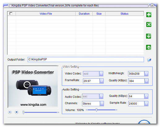 Kingdia PSP Video Converter绿色版 v3.5.2 免费版图1
