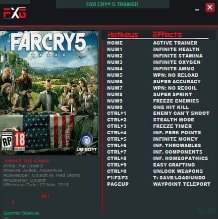 孤岛惊魂5二十二项修改器 v1.4.0.0 免费版图1