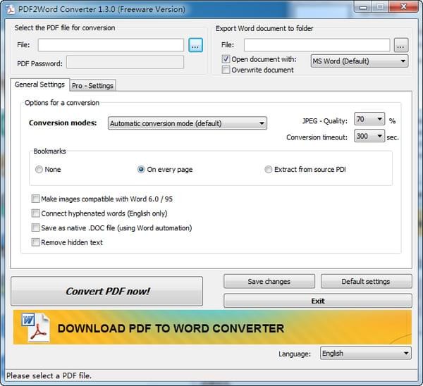 PDF2Word Converter v1.3.0.164 免费版图3