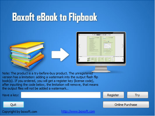 Boxoft eBook to Flipbook(翻页电子书制作软件) V2.0.0 官方版图1